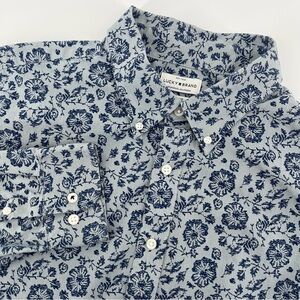 Lucky Brand Floral Long Sleeve Button Down Slim Fit Men’s Size XL Blue